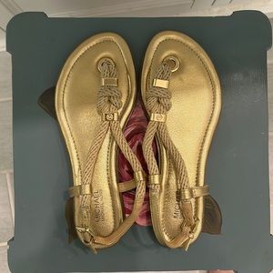 Michael Kors Holly rope sandals in gold